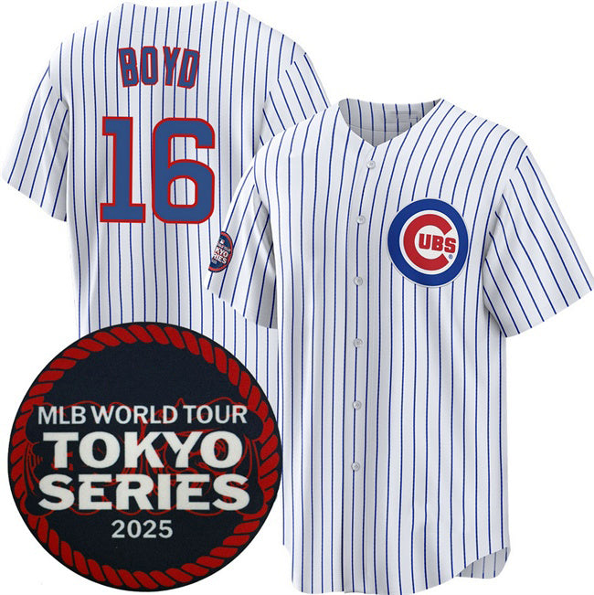 Chicago Cubs #16 Matthew Boyd White JEROMEN 2025 World Tour Tokyo Series Home Stitched Jersey