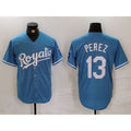 Kansas City Royals #13 Salvador Perez Light Blue JEROMEN Cool Base Stitched Jersey