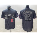 New York Mets #12 Francisco Lindor Number Grey JEROMEN 2024 City Connect Cool Base Stitched Jerseys