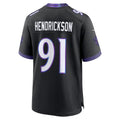 B.Ravens #91 Trey Hendrickson Black JEROMEN Alternate Game Jersey
