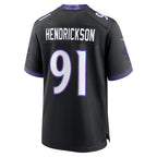B.Ravens #91 Trey Hendrickson Black JEROMEN Alternate Game Jersey