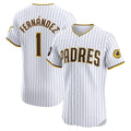 San Diego Padres #1 Tony Fern¨¢ndez White JEROMEN Home Elite Sponsor Patch Player Jersey