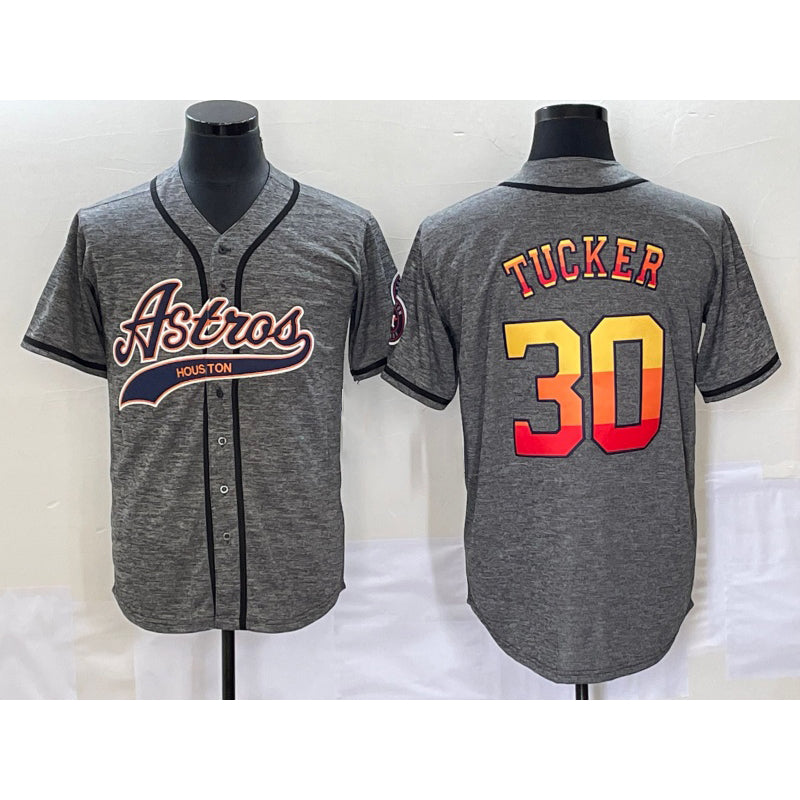 Houston Astros #30 Kyle Tucker Grey JEROMEN Gridiron Cool Base Stitched Jersey