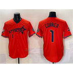 Houston Astros #1 Carlos Correa Orange JEROMEN 2025 City Connect With Texas Patch Limited Stitched Jersey