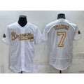 Atlanta Braves #7 Dansby Swanson White JEROMEN 2022 All Star Stitched Flex Base Jersey