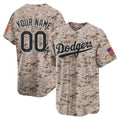 Custom Los Angeles Dodgers USMC Alternate Vapor Premier Limited Jersey ¨C Desert JEROMEN