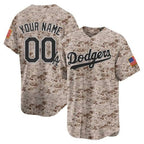Custom Los Angeles Dodgers USMC Alternate Vapor Premier Limited Jersey ¨C Desert JEROMEN