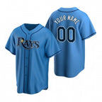 Custom Tampa Bay Rays Light Blue JEROMEN Stitched Cool Base Jersey