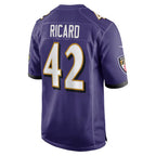 B.Ravens #42 Patrick Ricard Purple JEROMEN Game Jersey