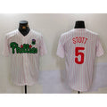 Philadelphia Phillies #5 Bryson Stott White Green JEROMEN Cool Base Stitched Jersey 2