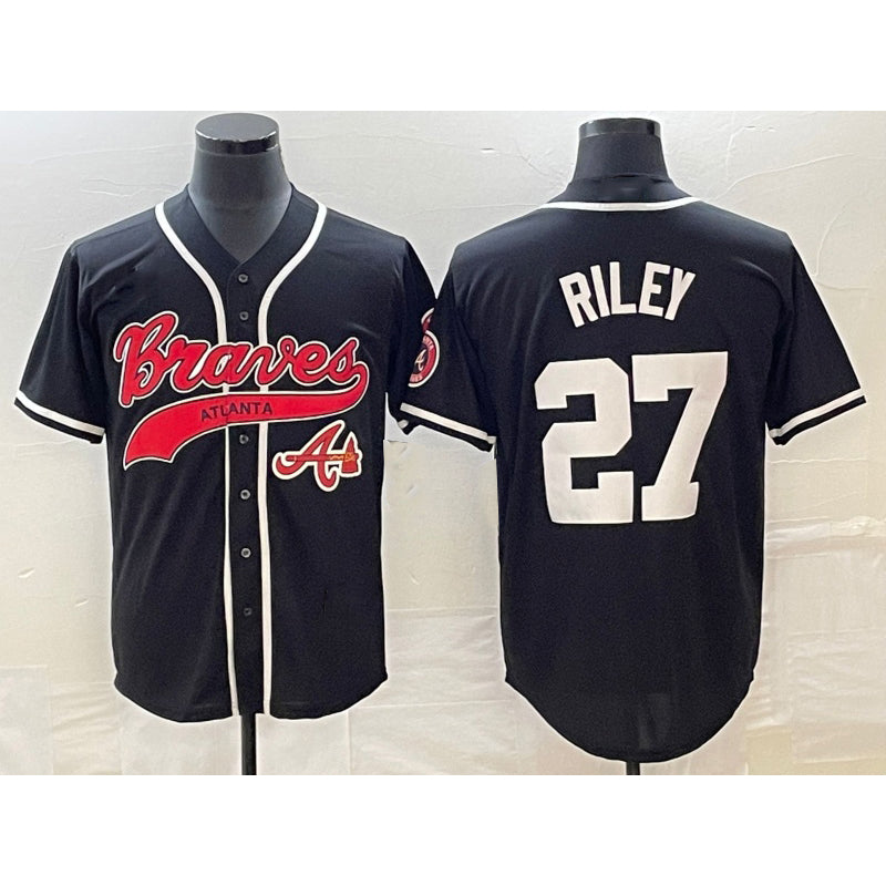 Atlanta Braves #27 Austin Riley Black JEROMEN Cool Base Stitched Jersey 2