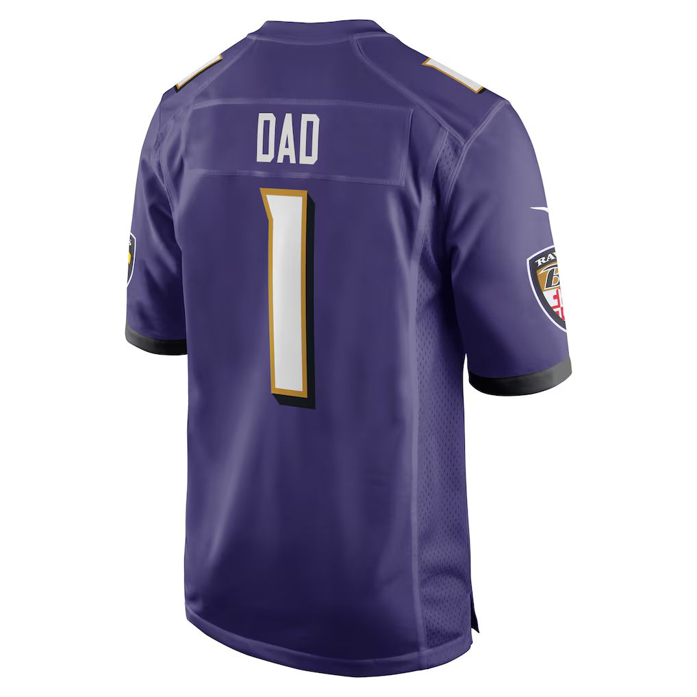 B.Ravens Number #1 Dad Purple JEROMEN Game Jersey