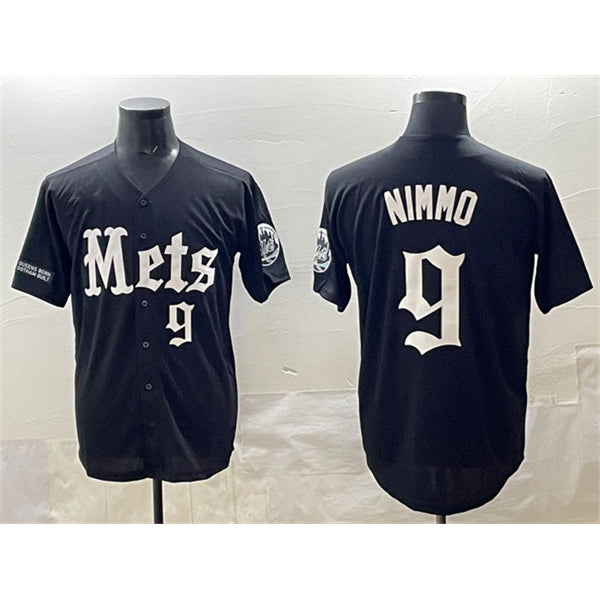New York Mets #9 Brandon Nimmo Black JEROMEN 'Gotham Gothic Edition' Vapor Premier Limited Stitched Jersey