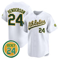 Oakland Athletics #24 Rickey Henderson White JEROMEN 2024 Home Limited With Rickey Henderson Patch Stitched Jersey