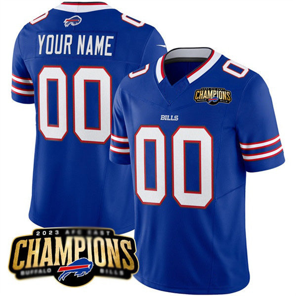 Custom B.Bills Active Player Blue JEROMEN 2023 F.U.S.E. AFC East Champions Ptach Stitched Jersey