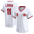 Cincinnati Reds #11 Barry Larkin White JEROMEN Throwback Cooperstown Collection Limited Jersey