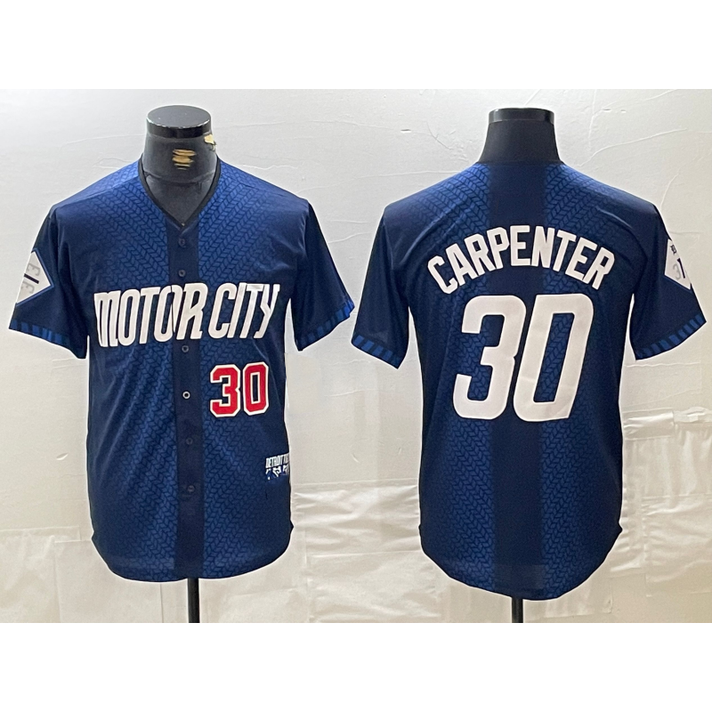 Detroit Tigers #30 Kerry Carpenter Number 2024 Navy JEROMEN City Connect Cool Base Limited Stitched Jersey
