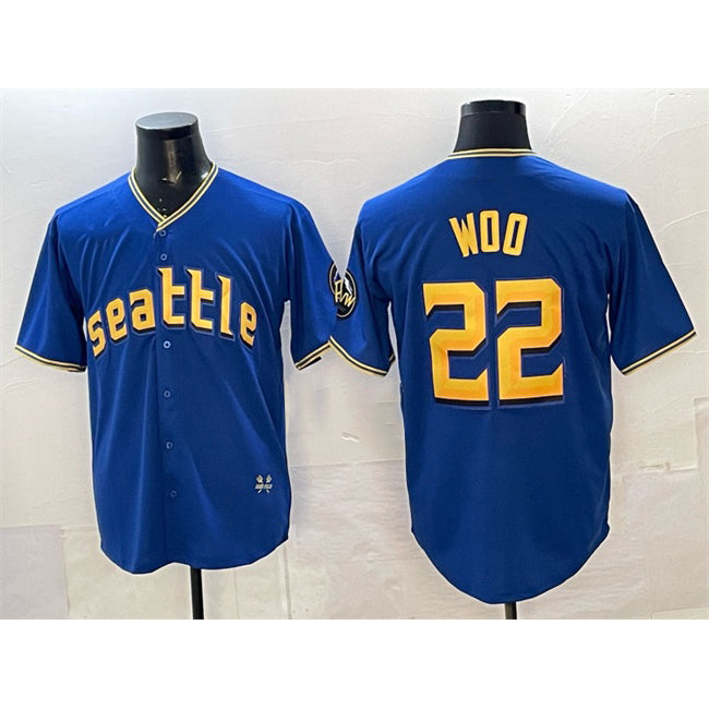 Seattle Mariners #22 Bryan Woo Royal JEROMEN 2025 Limited Stitched jersey