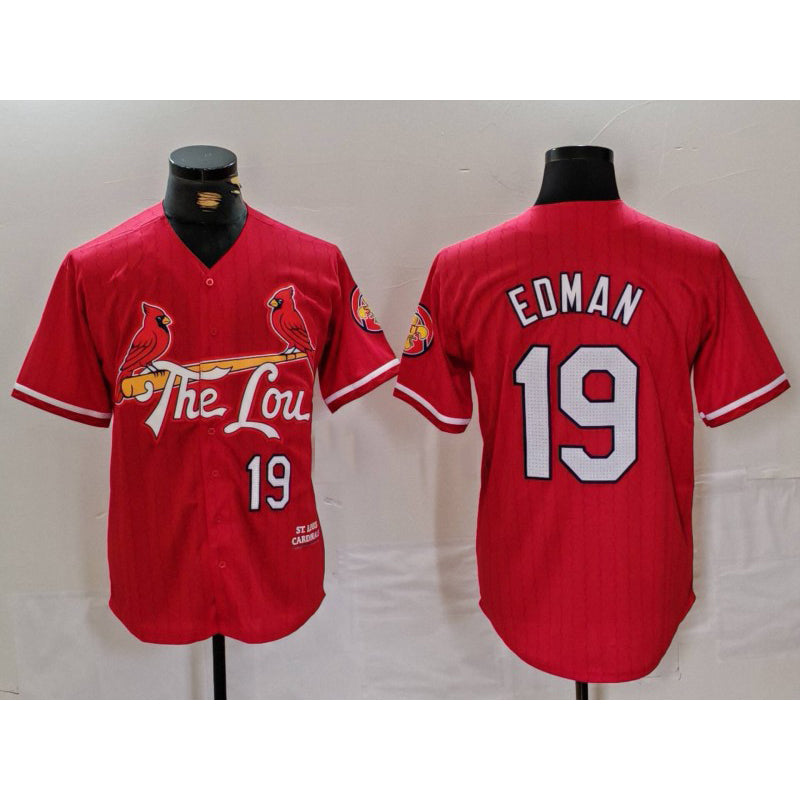 St. Louis Cardinals #19 Tommy Edman Red JEROMEN 2024 City Connect Stitched Jersey