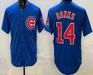 Chicago Cubs #14 Ernie Banks Blue JEROMEN Limited Jersey