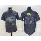 Tampa Bay Rays #22 Jose Siri Number Charcoal JEROMEN 2024 City Connect Limited Stitched Jersey 2