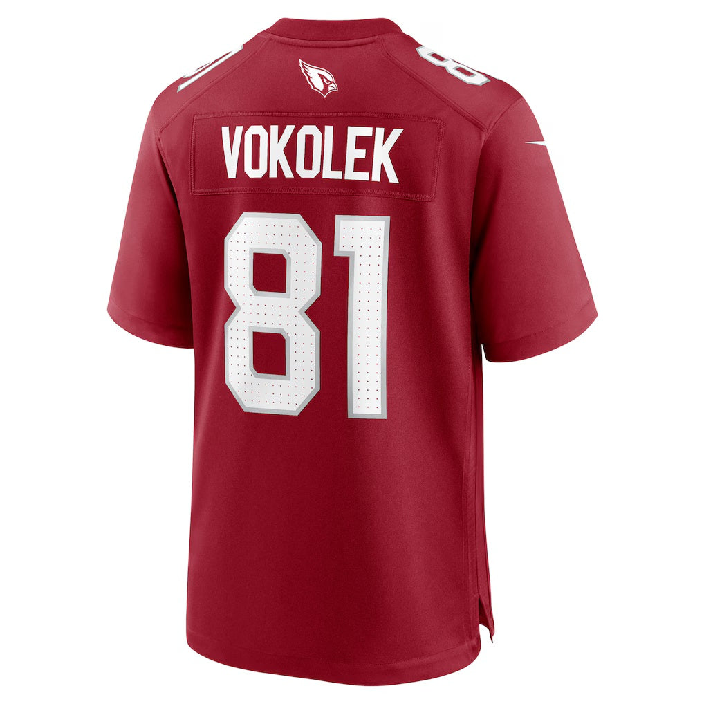 A.Cardinals #81 Travis Vokolek Cardinal JEROMEN Team Game Jersey