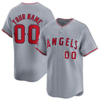 Custom Los Angeles Angels Active Player Gray JEROMEN Away Limited Stitched Jersey