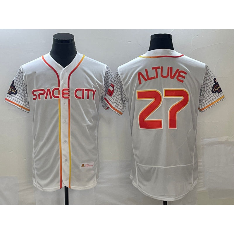 Houston Astros #27 Jose Altuve Number White JEROMEN 2023 City Connect Flex Base Stitched Jersey 3