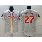 Houston Astros #27 Jose Altuve Number White JEROMEN 2023 City Connect Flex Base Stitched Jersey 3