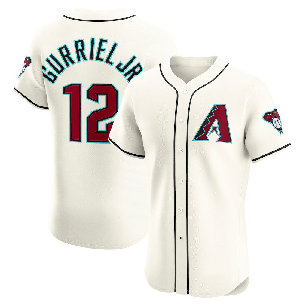 Arizona Diamondbacks #12 Lourdes Gurriel Jr. Cream JEROMEN Home Elite Jersey