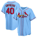 St. Louis Cardinals #40 Willson Contreras Light Blue JEROMEN Alternate Replica Jersey