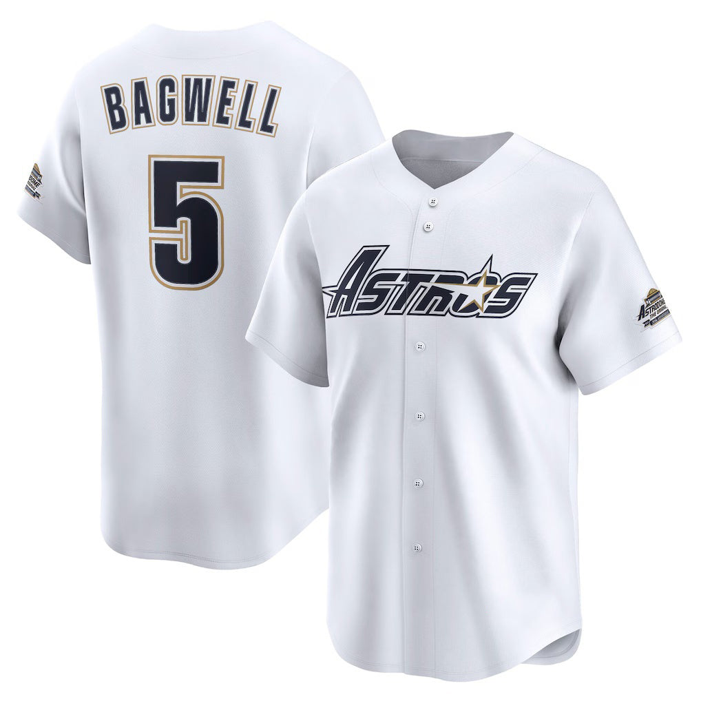 Houston Astros #5 Jeff Bagwell White JEROMEN Throwback Cooperstown Collection Limited Jersey