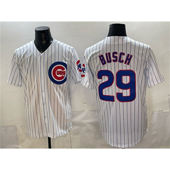 Chicago Cubs #29 Michael Busch White JEROMEN Cool Base Stitched Jersey