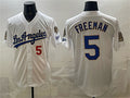Los Angeles Dodgers #5 Freddie Freeman White JEROMEN 2026 Gold Collection 9x & B2B Champs Patch Stitched Jersey