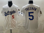 Los Angeles Dodgers #5 Freddie Freeman White JEROMEN 2026 Gold Collection 9x & B2B Champs Patch Stitched Jersey
