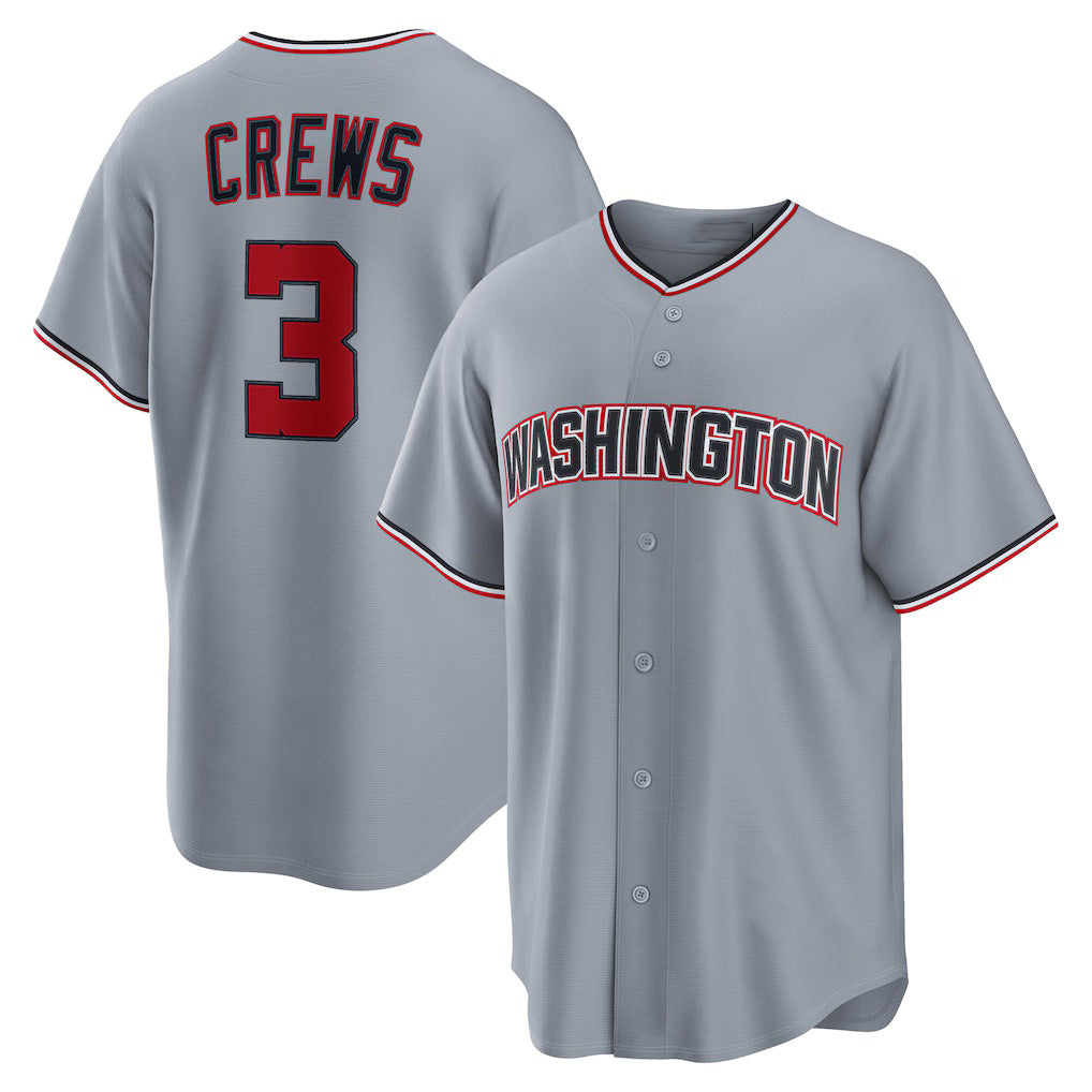 Washington Nationals #3 Dylan Crews Gray JEROMEN Road Replica Jersey