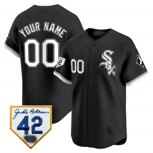 Custom Chicago White Sox 2024 Jackie Robinson Patch Vapor Premier Limited Jersey ¨C Black JEROMEN