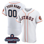 Custom Houston Astros Active Player White JEROMEN 2022 World Series Flex Base Stitched Jersey