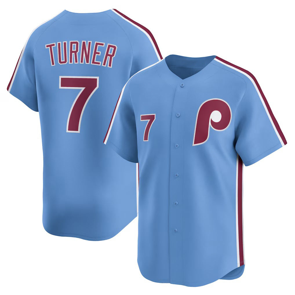 Philadelphia Phillies #7 Trea Turner Light Blue JEROMEN Alternate Limited Player Jersey