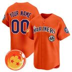 Custom Seattle Mariners x Dragon Ball Orange JEROMEN Vapor Premier Limited Jersey - All Stitched