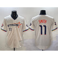 Houston Astros #11 Cam Smith Cream JEROMEN 2025 City Connect With Texas Patch Limited Stitched Jersey