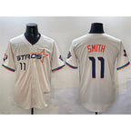 Houston Astros #11 Cam Smith Cream JEROMEN 2025 City Connect With Texas Patch Limited Stitched Jersey