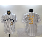 New York Yankees #3 Babe Ruth White JEROMEN Pinstripe Fashion Cool Base Jerseys