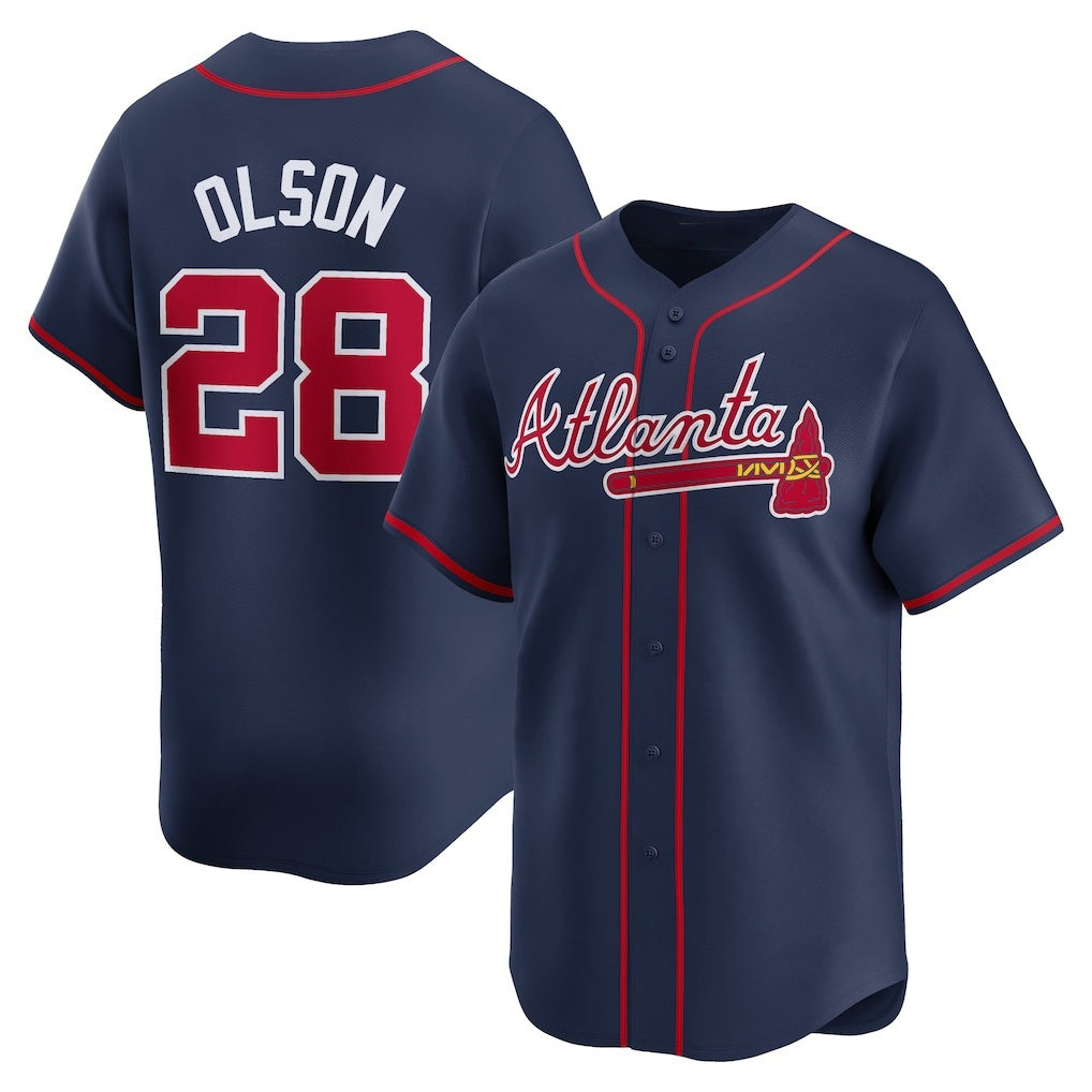 Atlanta Braves #28 Matt Olson Navy JEROMEN Alternate Limited Player Jersey