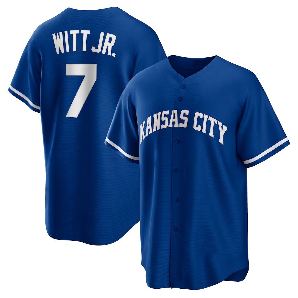Kansas City Royals #7 Bobby Witt Jr. Rush Blue JEROMEN Alternate 2 Replica Jersey