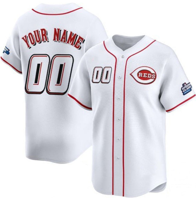 Custom Cincinnati Reds Active Player White JEROMEN 2025 Speedway Classic Home Limited Stitched Jersey