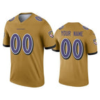 Custom B.Ravens Gold JEROMEN Inverted Legend Jersey