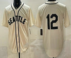 Seattle Mariners #12 Josh Naylor Cream JEROMEN Alternate Stitched Jersey 2