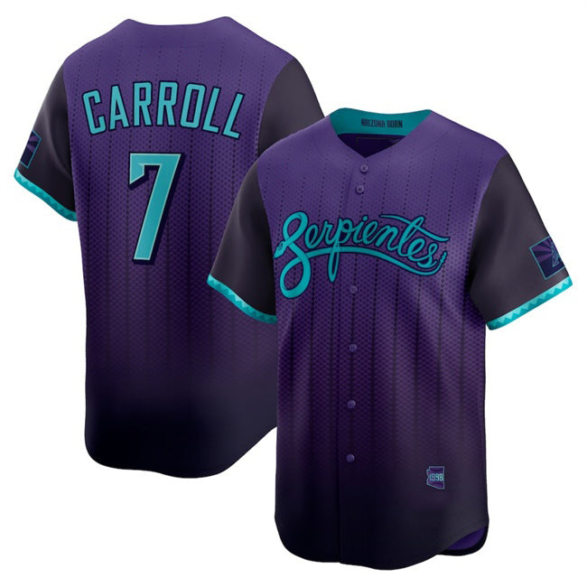 Arizona Diamondbacks #7 Corbin Carroll Purple JEROMEN 2025 City Connect Limited Stitched Jersey
