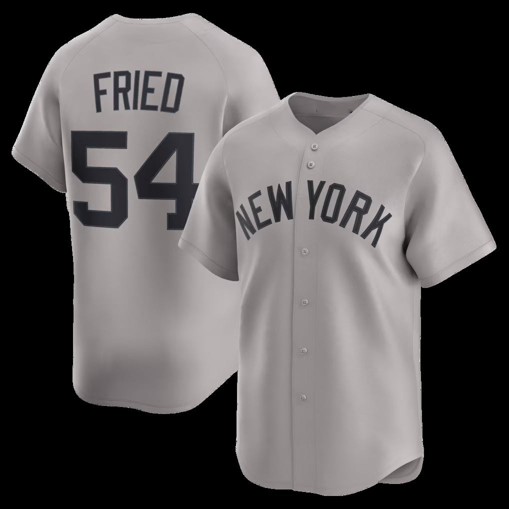 New York Yankees #54 Max Fried Gray JEROMEN Road Limited Player Jersey